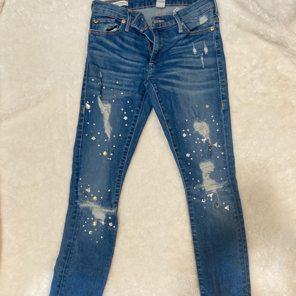 TRUE RELIGION RHINESTONE SKINNY JEANS 👖❤️‍🔥💎
